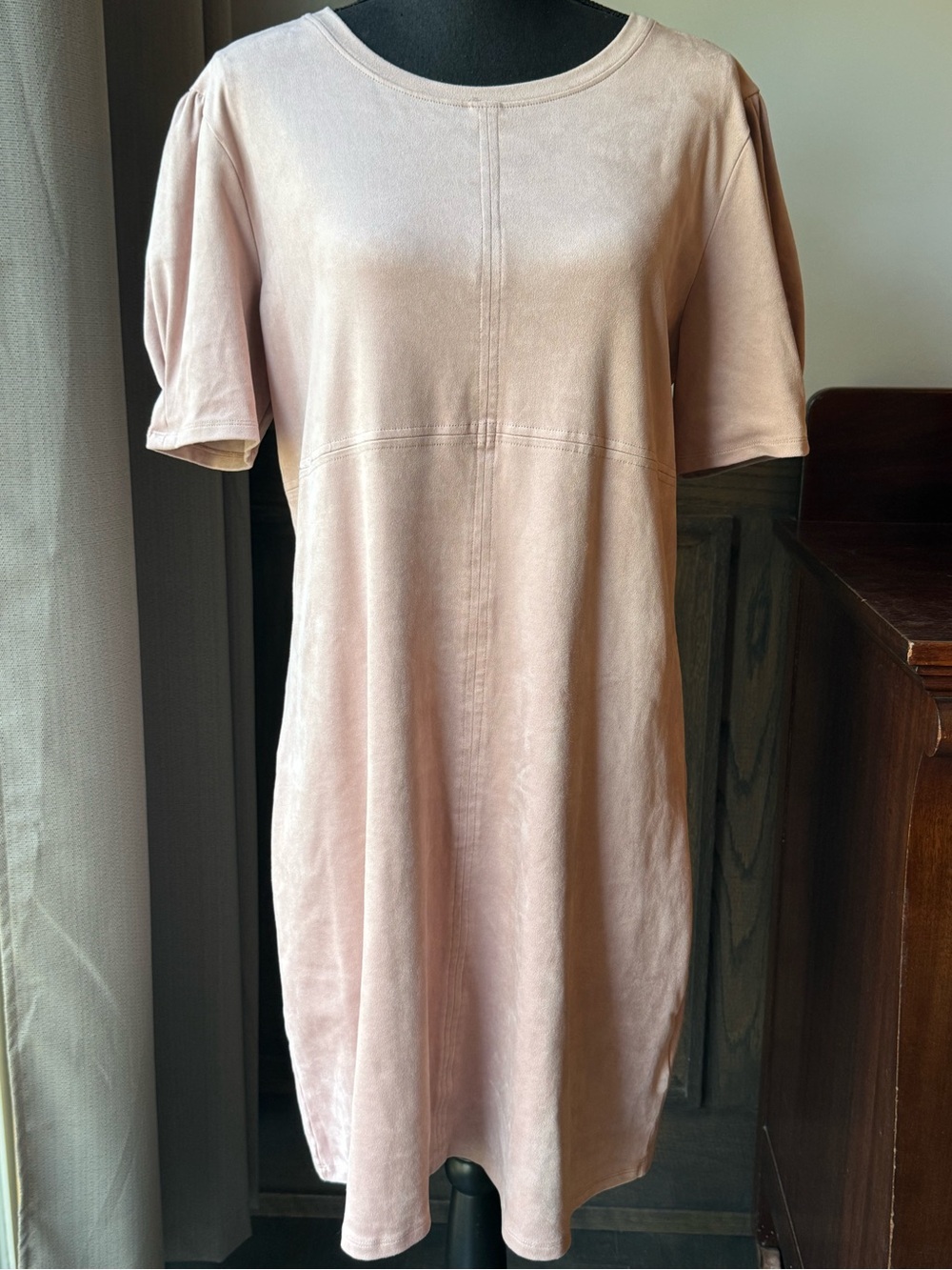 Another Love Soft Blush Pink Short Sleeve Casual Dress large Euc
